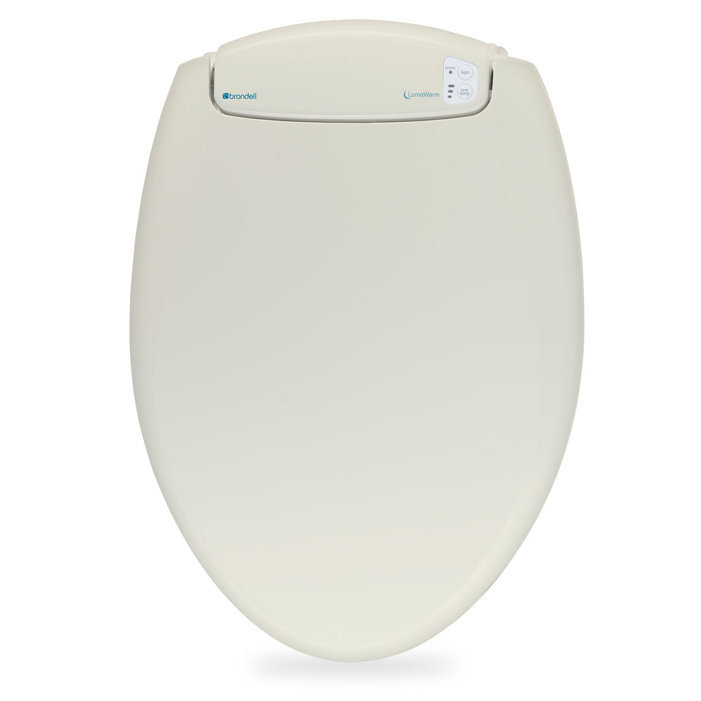 Brondell L60 LumaWarm Heated Nightlight Elongated Toilet Seat Biscuit